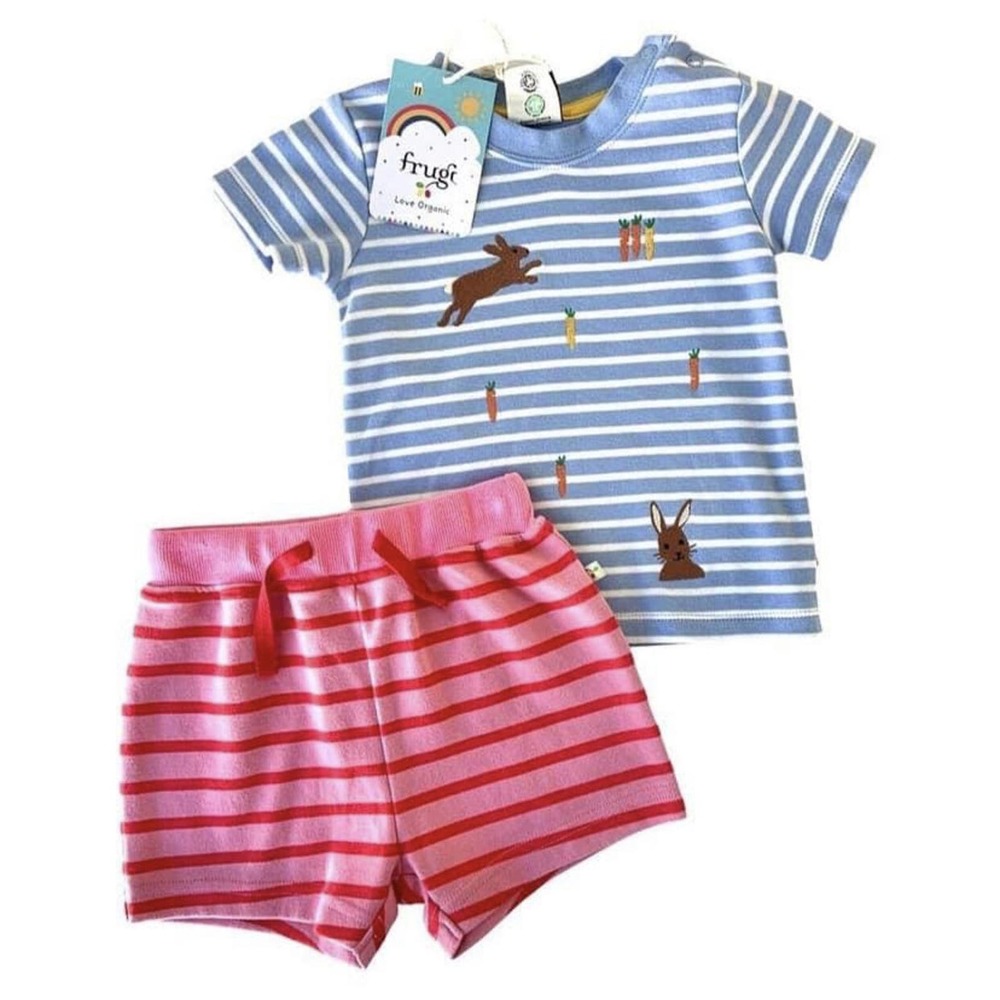 NWT Frugi 🌈 Organic Clothing Ennis Appliqué Shirt & Shorts Set